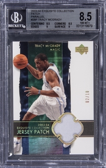 2003-04 UD "Exquisite Collection" Patch Parallel #28P Tracy McGrady Patch Card (#02/10) - BGS NM-MT+ 8.5